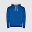 Sudadera capucha bicolor unisex color royal-blanco